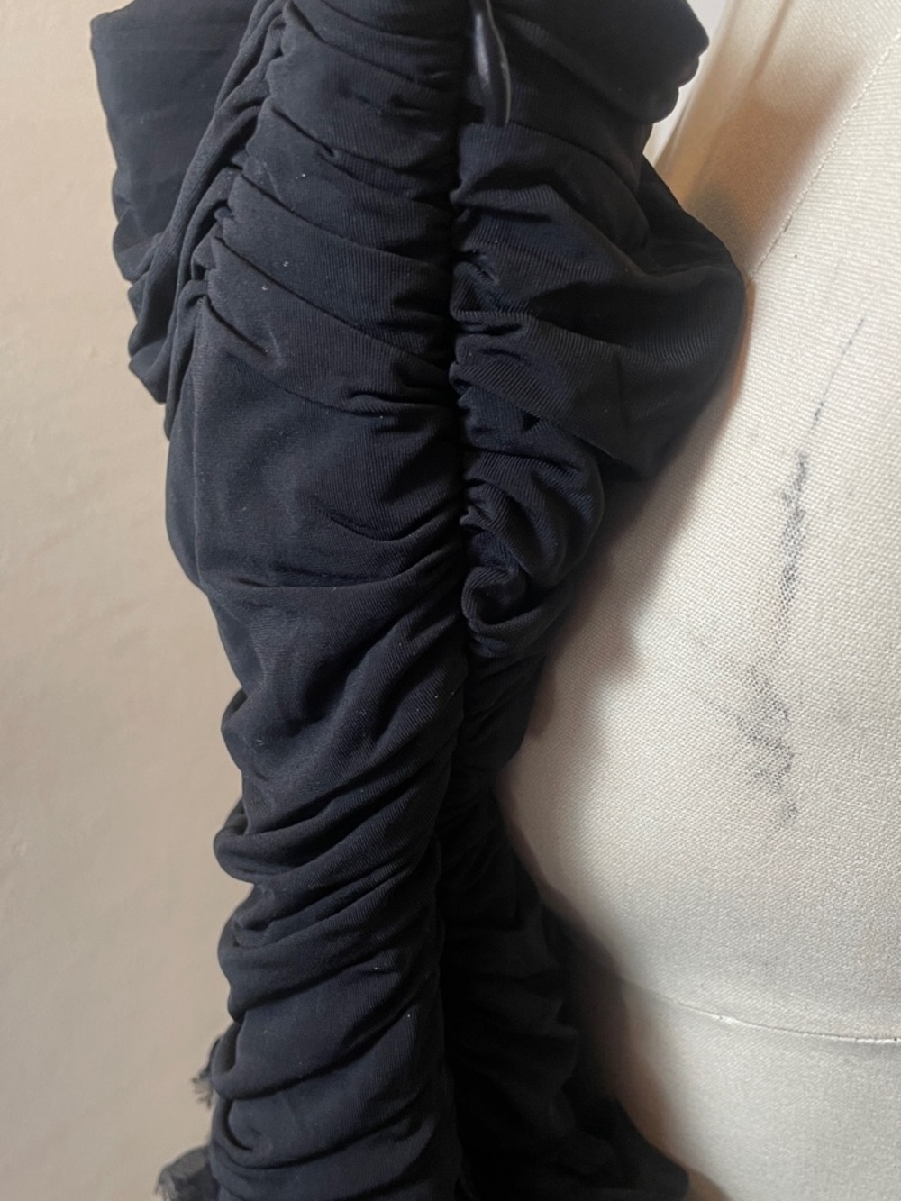 BCBGMaxAzria Black Strapless Ruffled Cocktail Dress - Picture 5 of 13